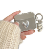 Electroplated Silver Heart Airpods Case - Crazy Fun Toy Store